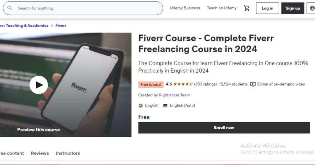 complete Fiverr freelancing course image
